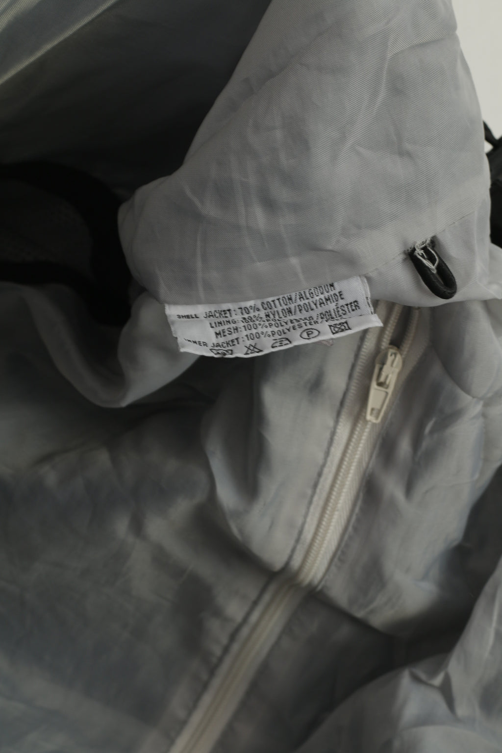 Giacca Slazenger da uomo L. Top vintage in cotone nylon nero con cappuccio e cerniera intera per esterni