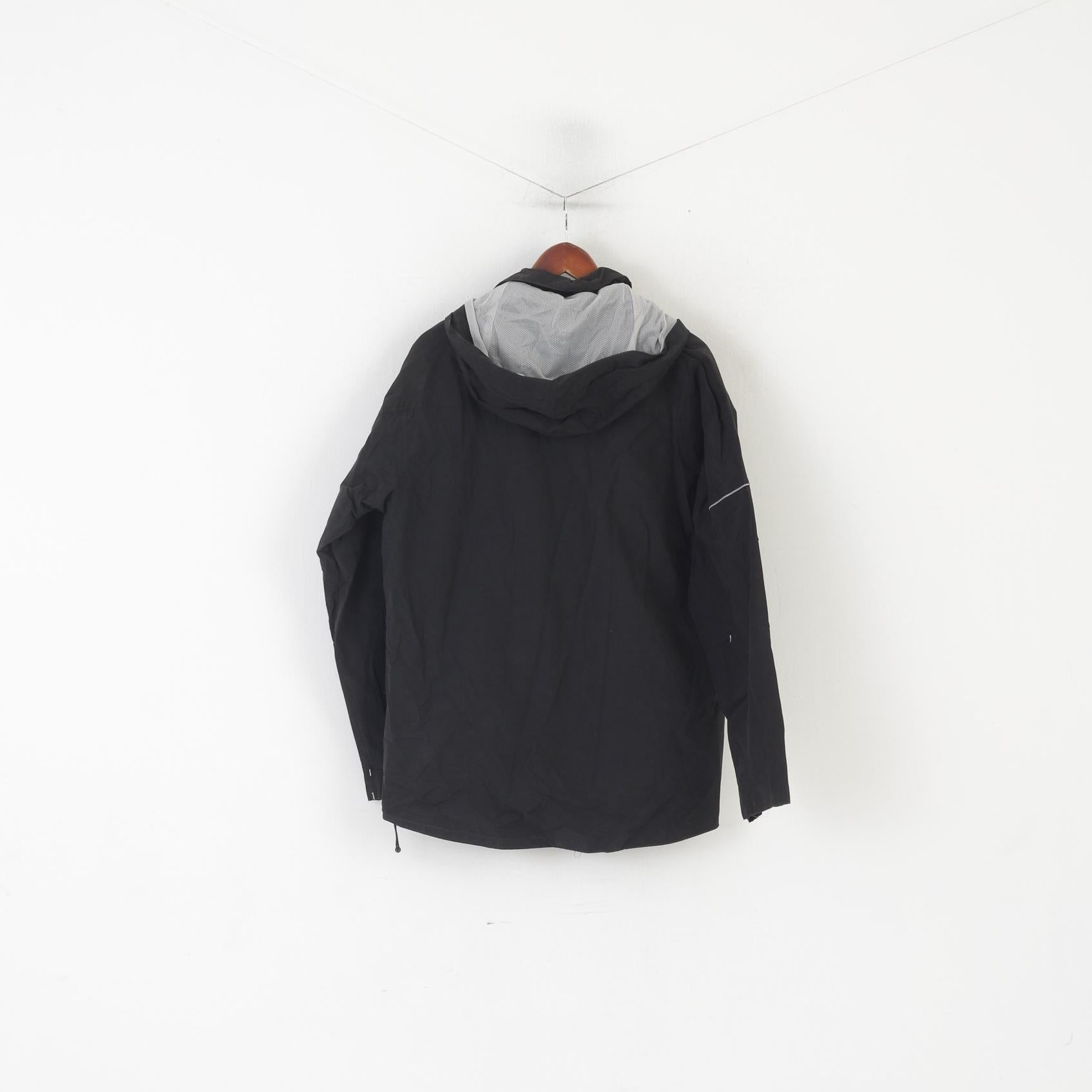 Giacca Slazenger da uomo L. Top vintage in cotone nylon nero con cappuccio e cerniera intera per esterni