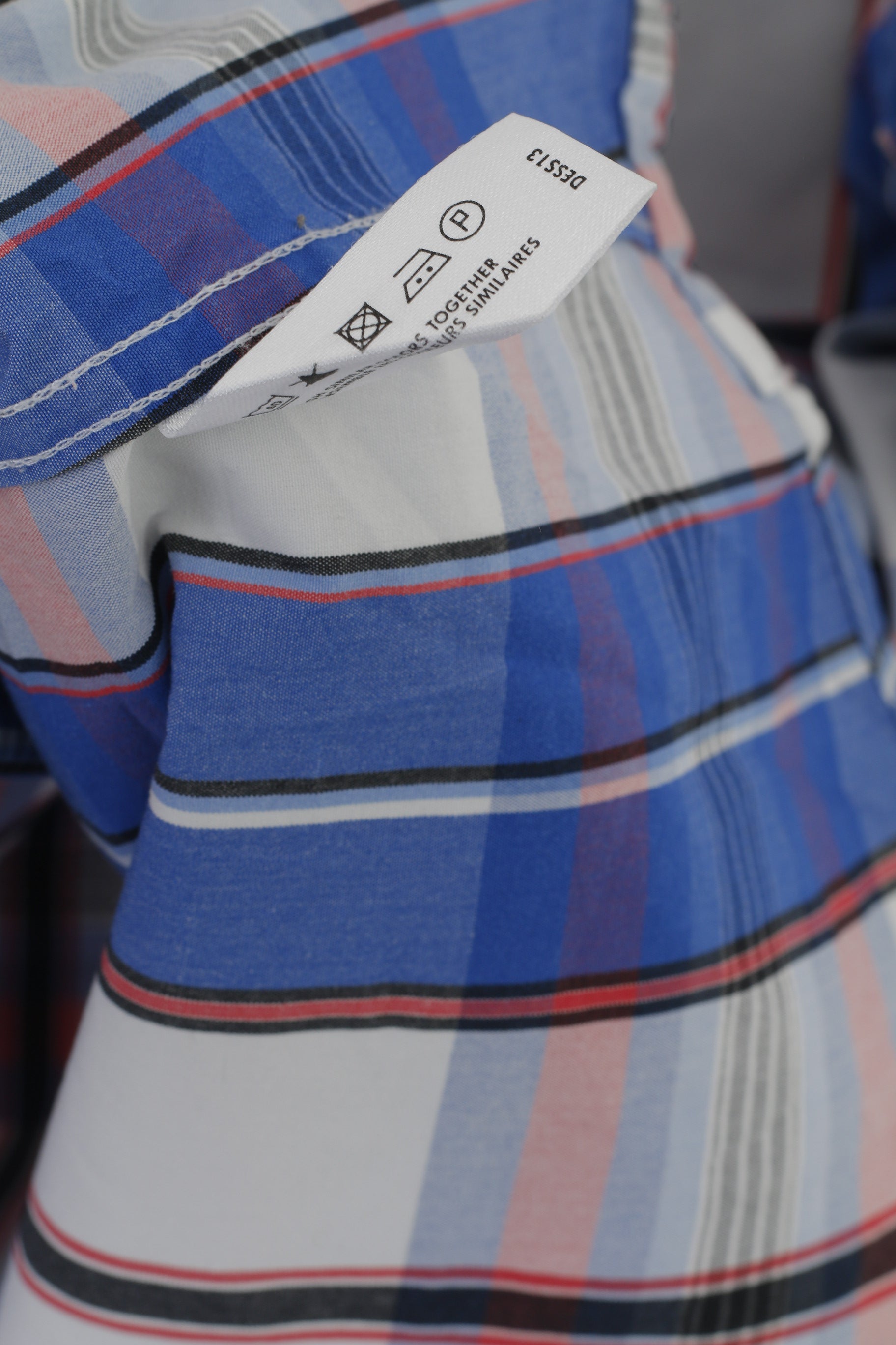 Thomas Pink London Men L Casual Shirt Blue Cotton Check Long Sleeve Top