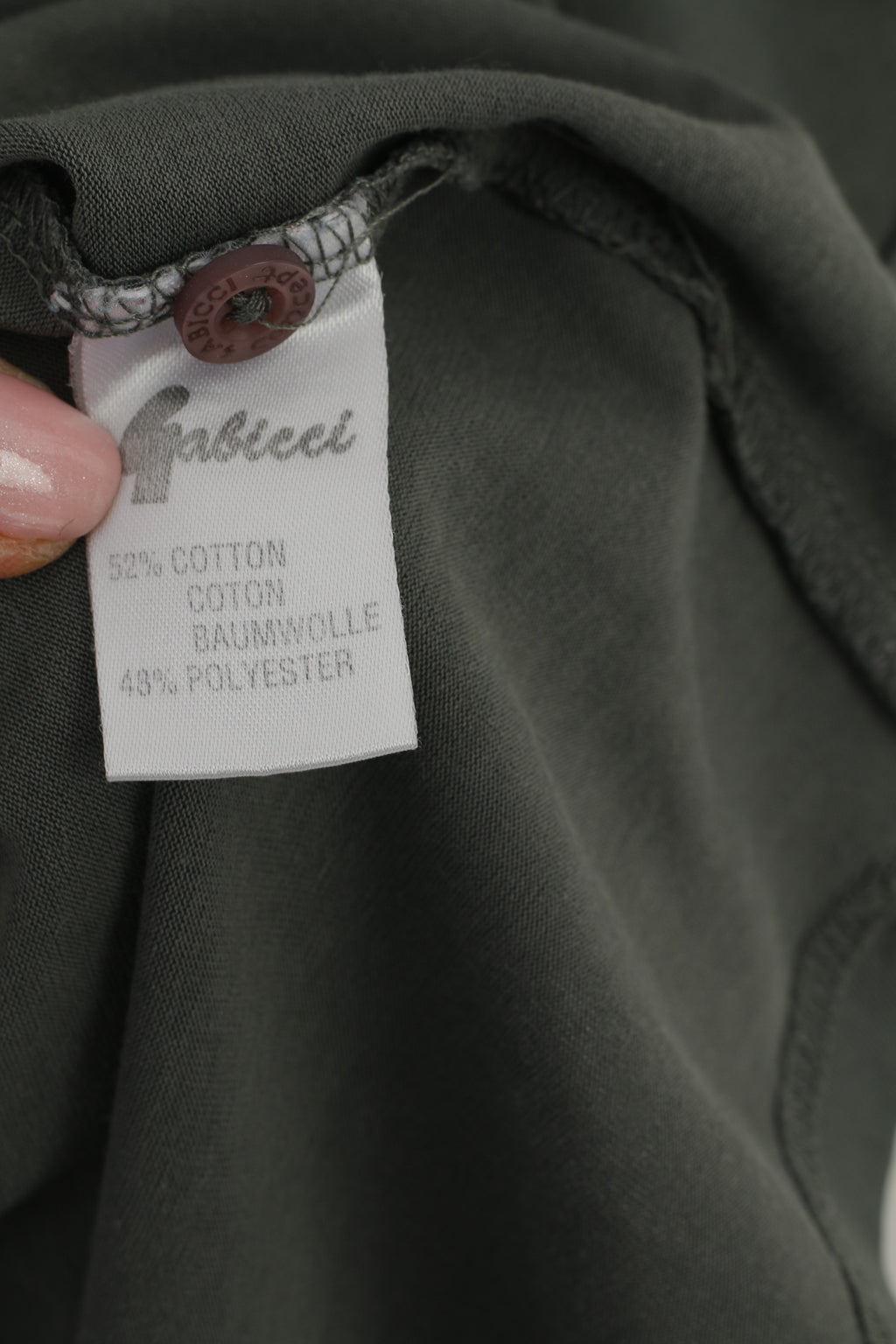 Gabicci Hommes M Polo Kaki Brillant Poche Boutons Détaillés Haut Rétro