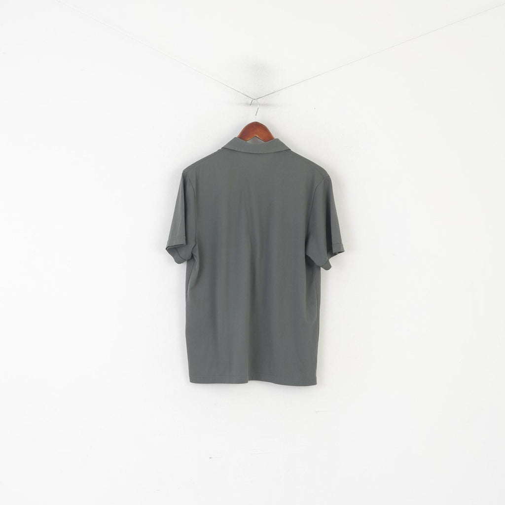 Gabicci Hommes M Polo Kaki Brillant Poche Boutons Détaillés Haut Rétro