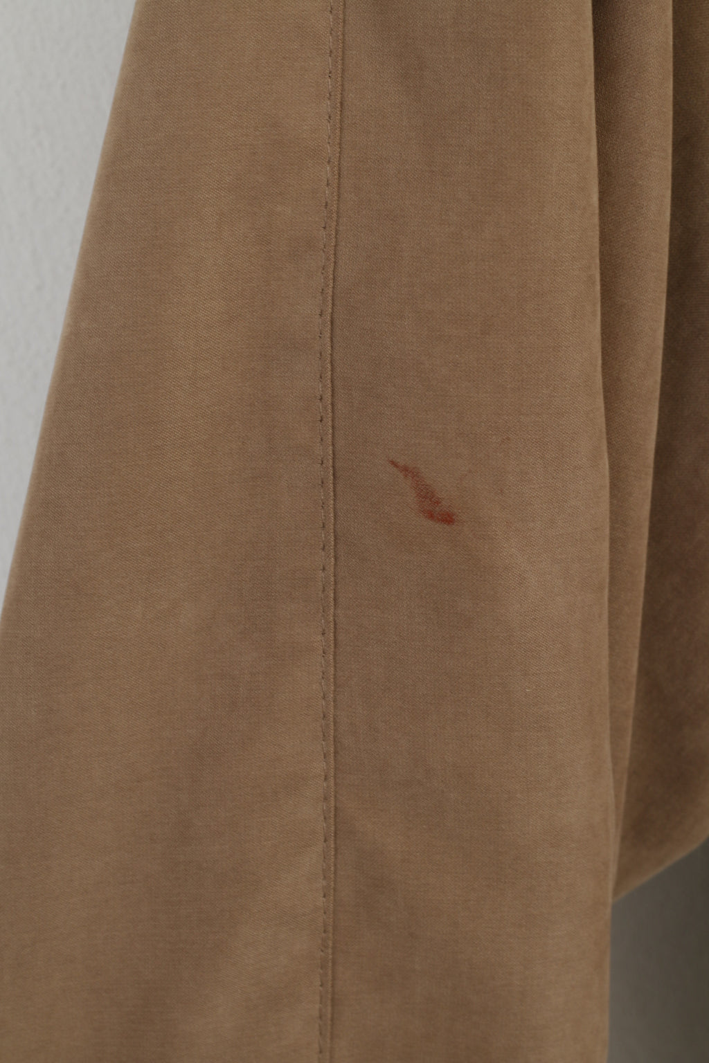 Finn-Flare Collection Women 40 L Coat Taupe Zip Up Shoulder Pads Retro Single Breasted Top