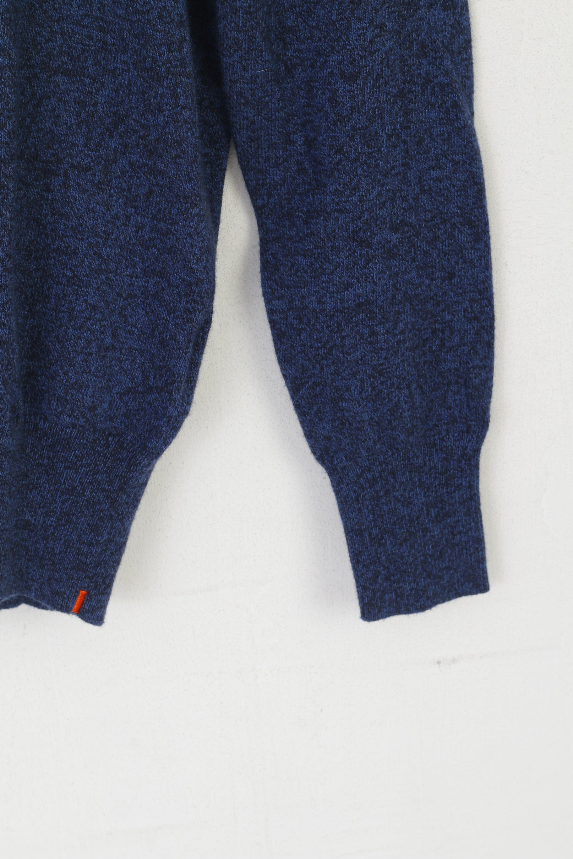 Superdry Homme S Jumper Bleu Coton Cachemire Mélange Col V Doux vintage Pull