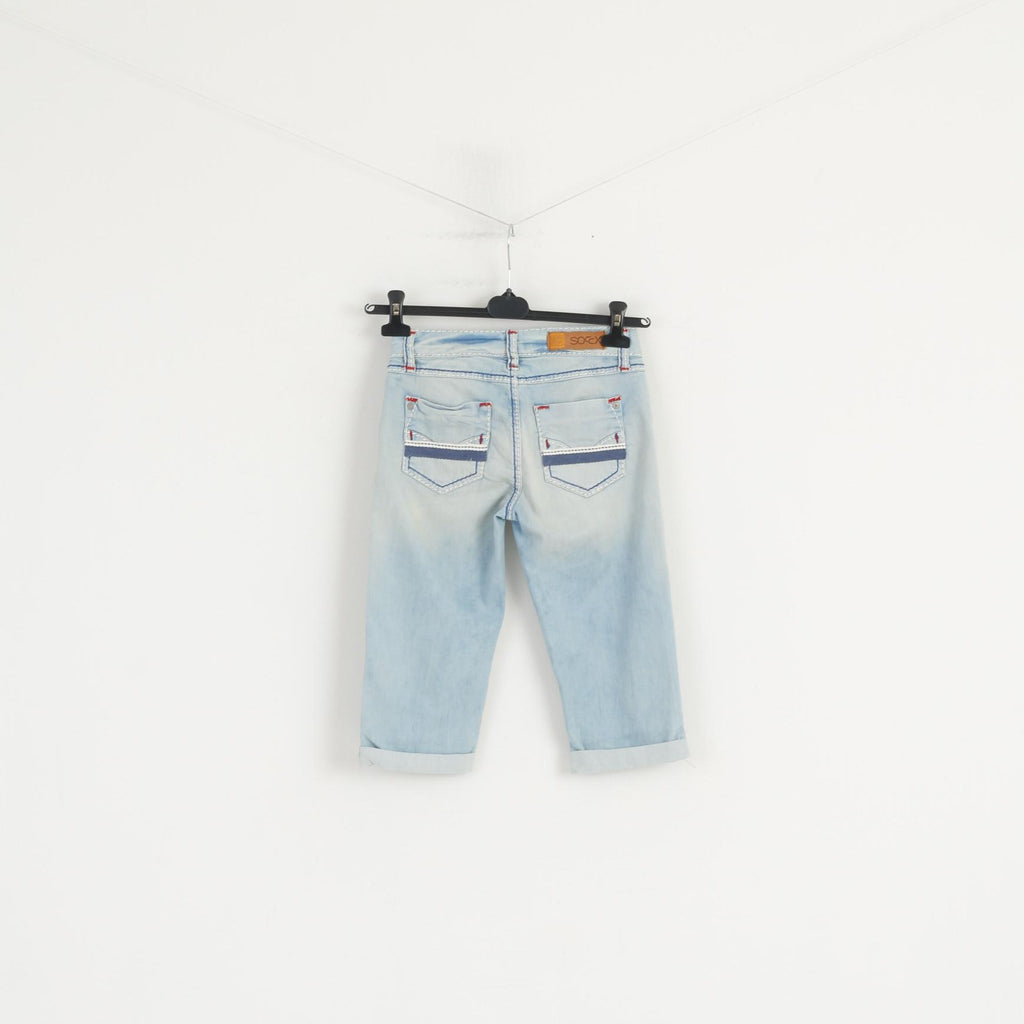 Denim By Soccx Women 26 Shorts Light Blue Denim Cotton Stretch Summer