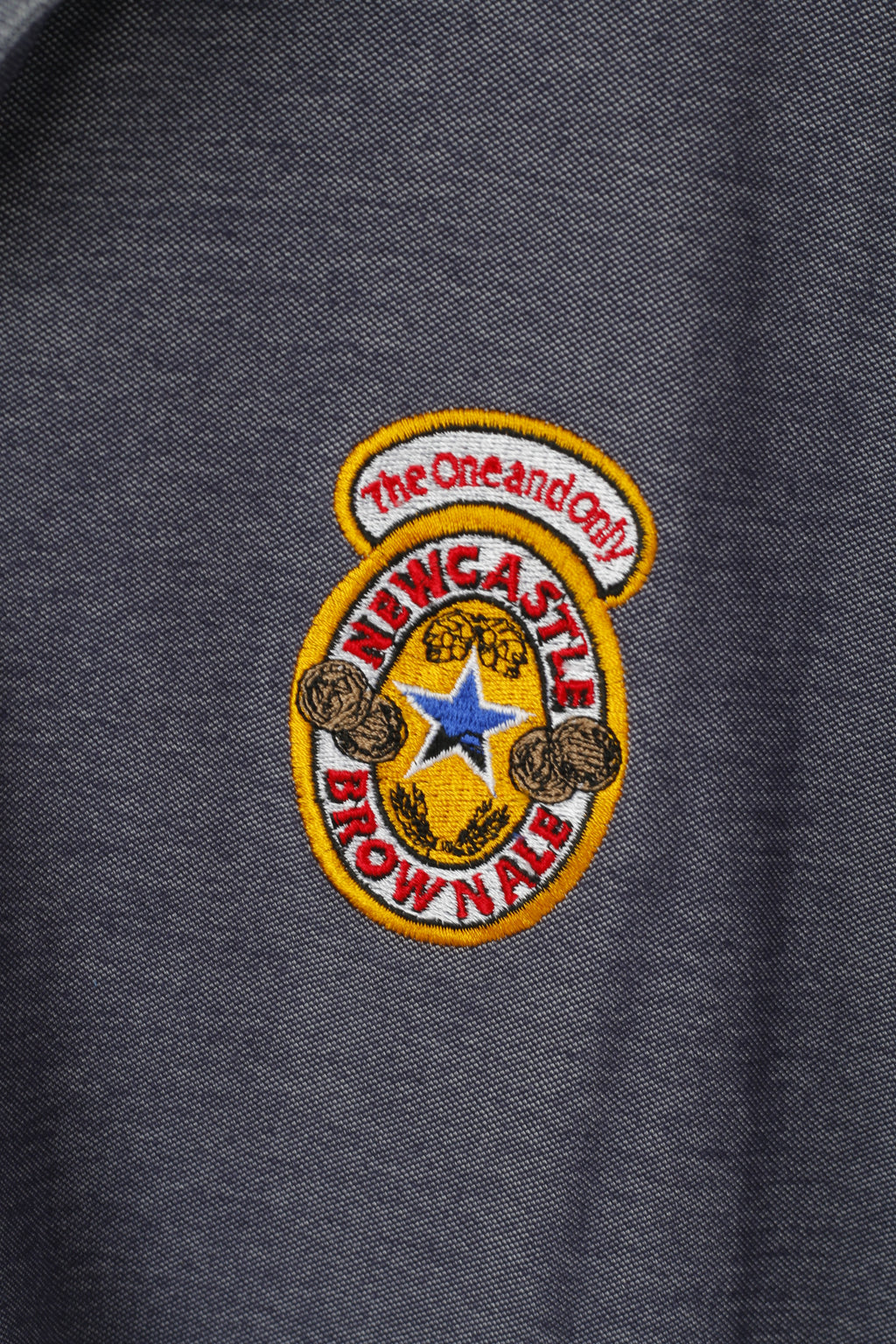 Camp David Men XL Polo Shirt Navy Cotton Newcastle Brown Ale Beer Logo Top