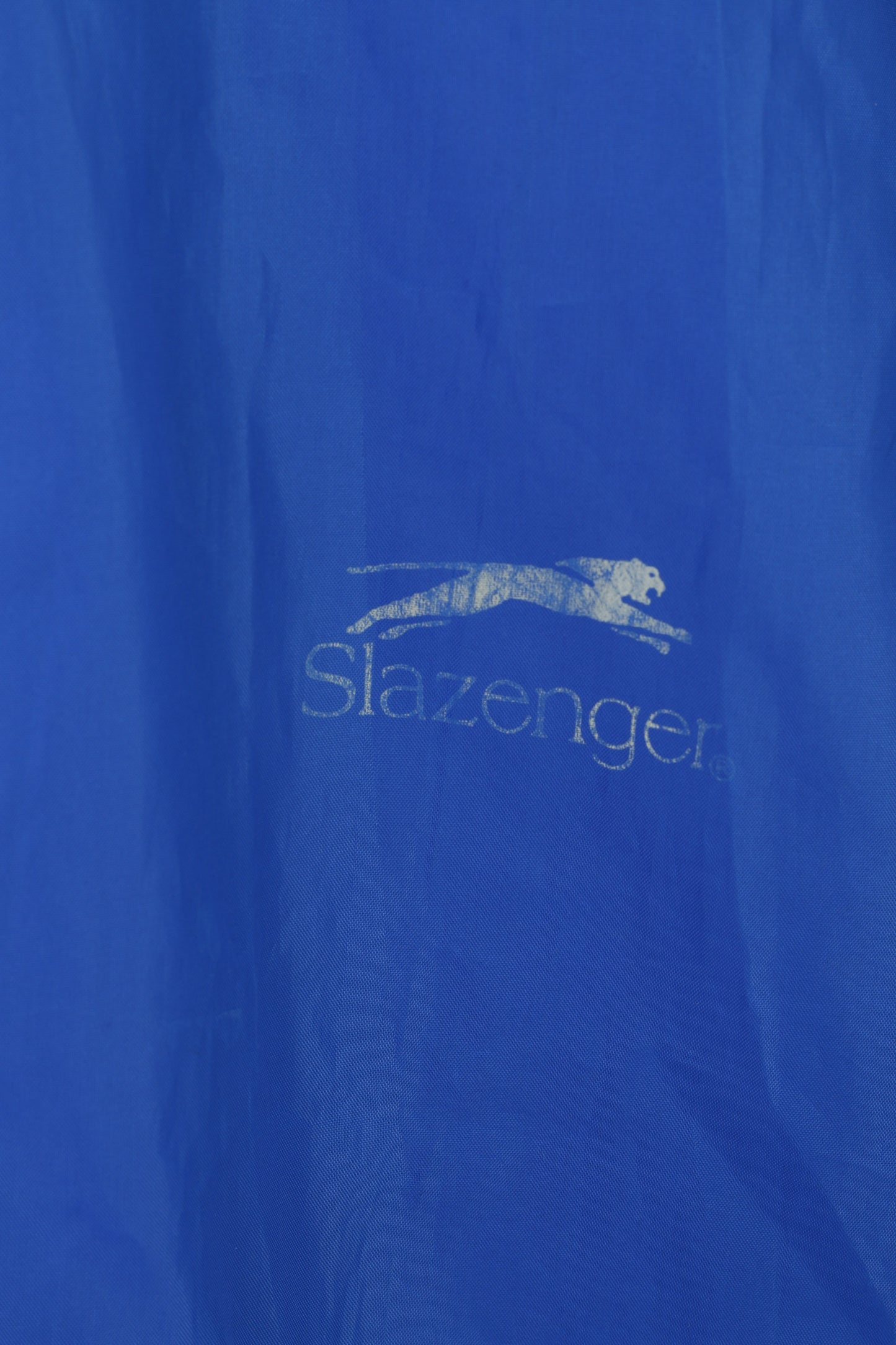 Giacca Slazenger da uomo L blu vintage Sheer Instinct con cappuccio nascosto e cerniera intera