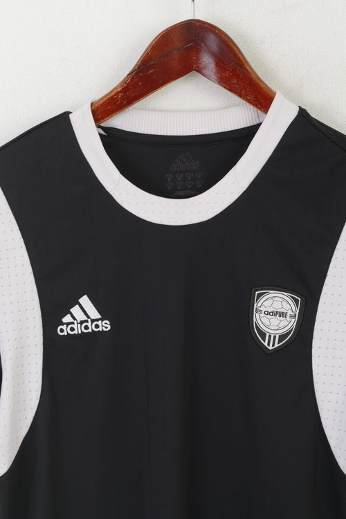 Maglia Adidas da uomo nera Adipure Football Vintage Sportswear Vintage Jersey Top