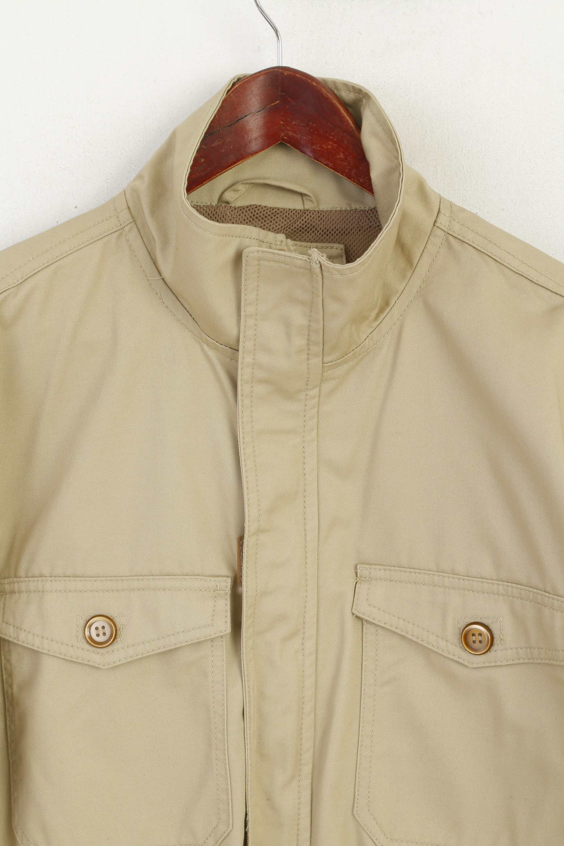 Atlas For Men M Veste Beige Outdoor Comfort Zip Up Léger Multi Poche Haut