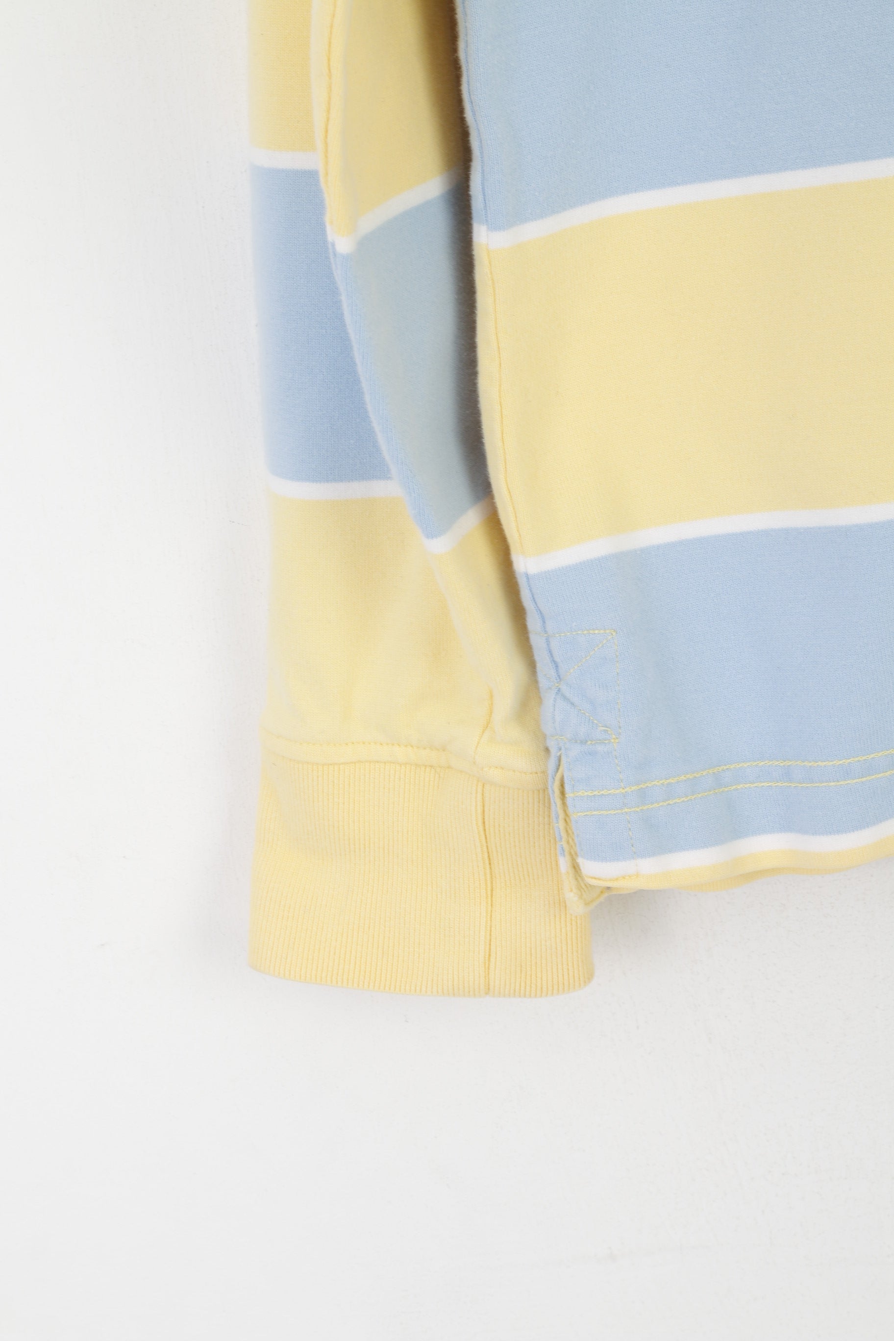 Polo Rampant Sporting da uomo L (M) Top a maniche lunghe in cotone a righe gialle e blu