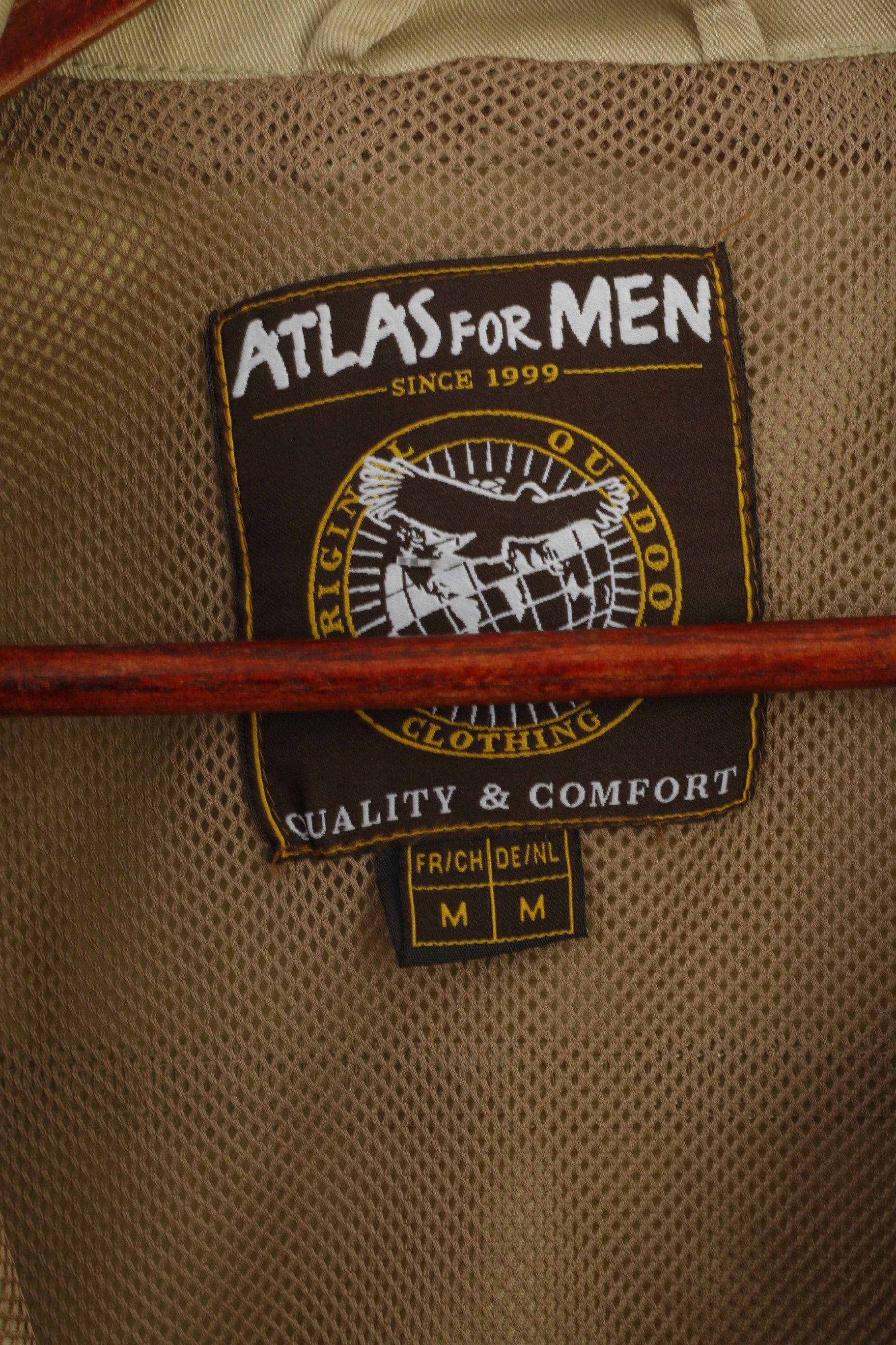 Atlas For Men M Veste Beige Outdoor Comfort Zip Up Léger Multi Poche Haut