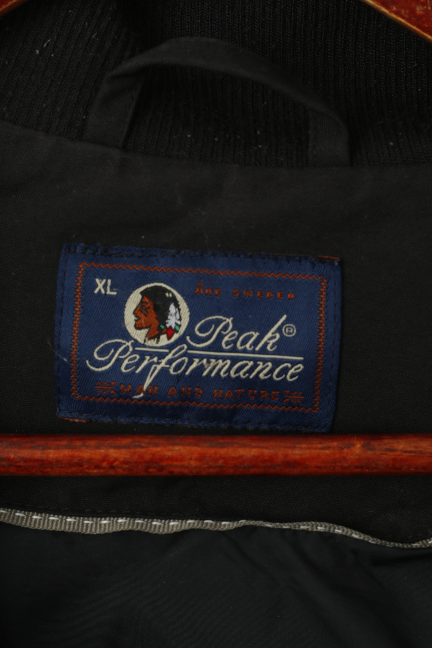 Peak Performance Veste XL pour homme en nylon noir imperméable avec fermeture éclair complète