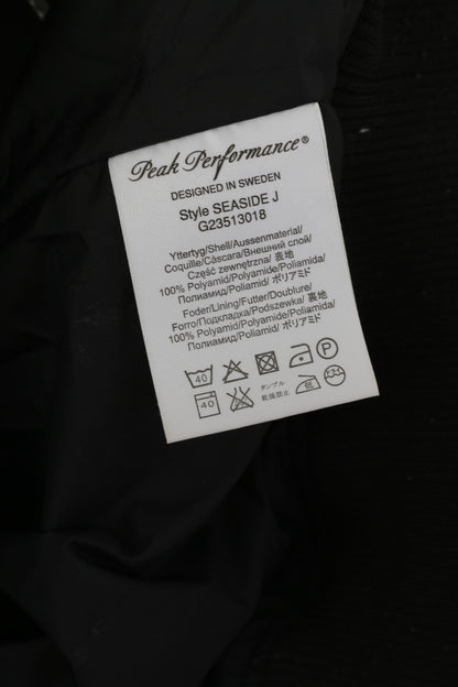 Giacca Peak Performance da uomo XL in nylon nero impermeabile con cerniera intera Top casual