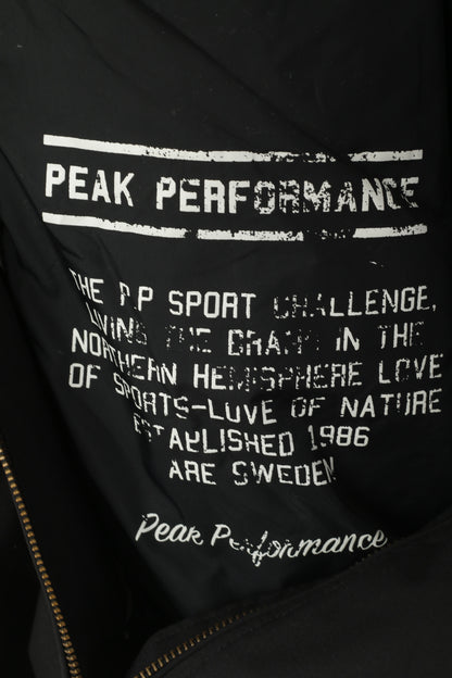 Peak Performance Veste XL pour homme en nylon noir imperméable avec fermeture éclair complète