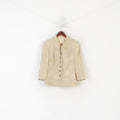 Vintage Women 12 38 Blazer Gold Floral Print Shiny Barocco Single Breasted Jacket