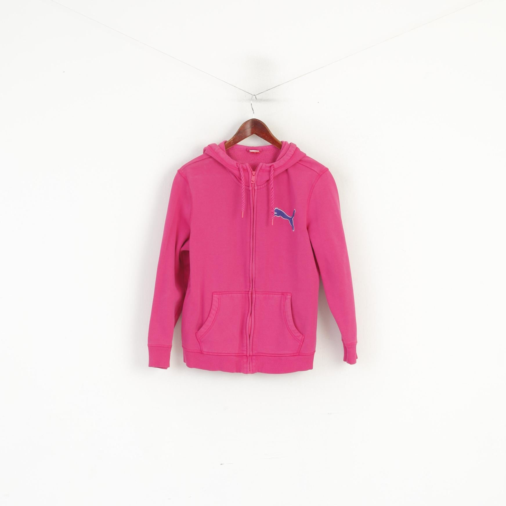 Felpa Puma Donna 16 M Felpa sportiva con cappuccio con zip in cotone rosa