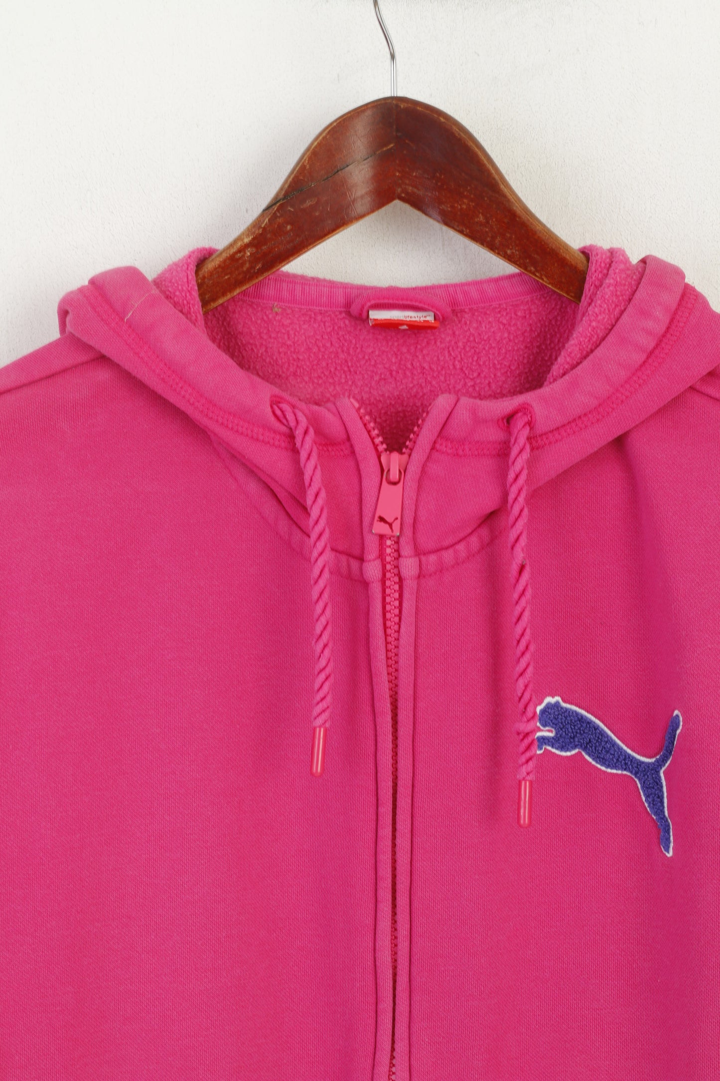 Felpa Puma Donna 16 M Felpa sportiva con cappuccio con zip in cotone rosa
