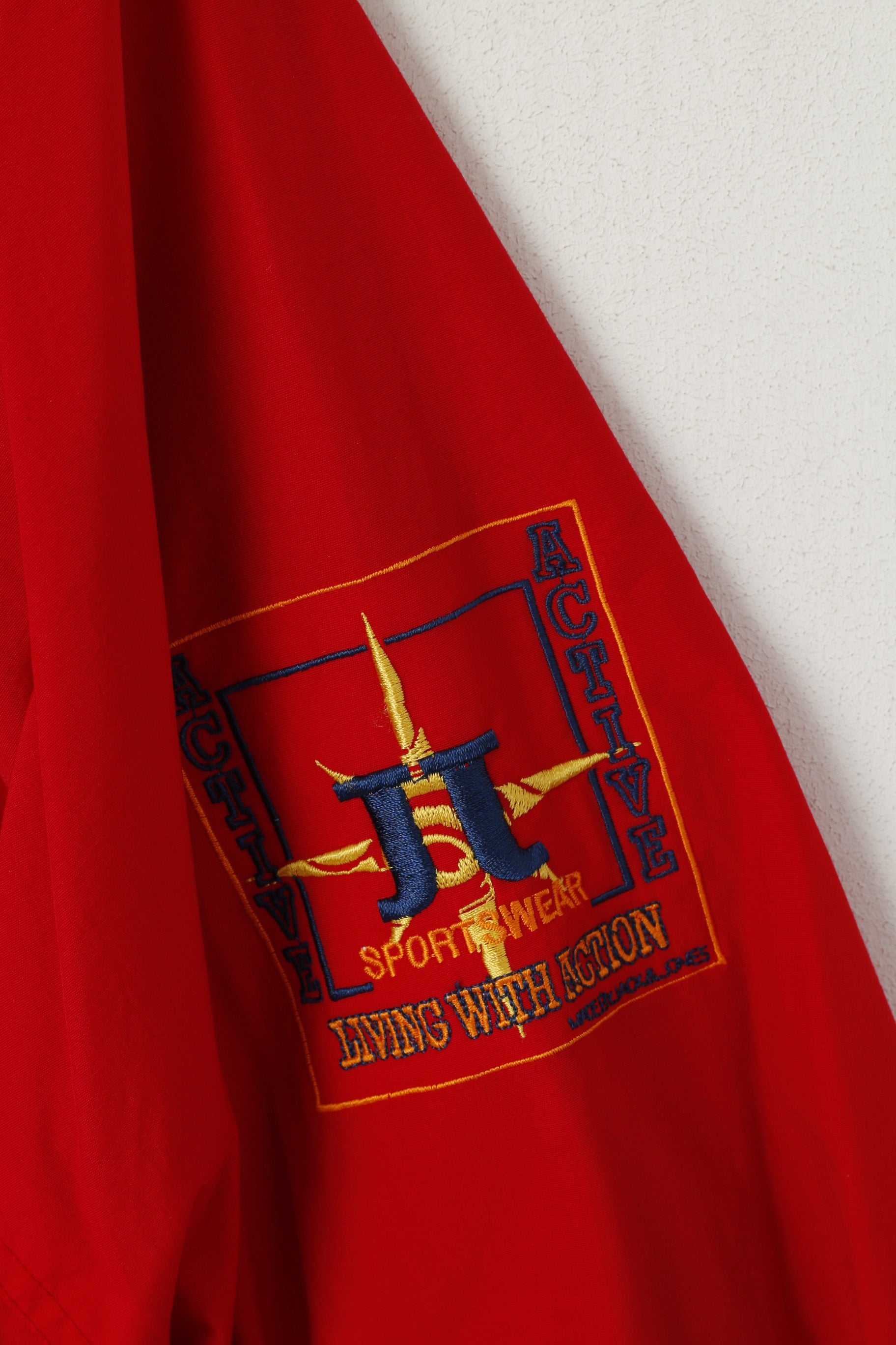 Jack &amp; Jones Hommes M Veste Rouge Nylon Léger Sportswear Rétro Outdoor Top