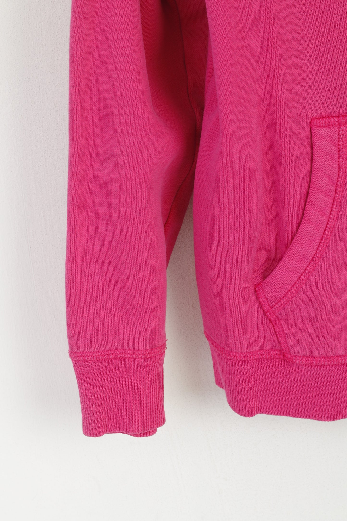 Puma Women 16 M Sweatshirt Pink Cotton Zip Up Sportswear Hooded Sport Top