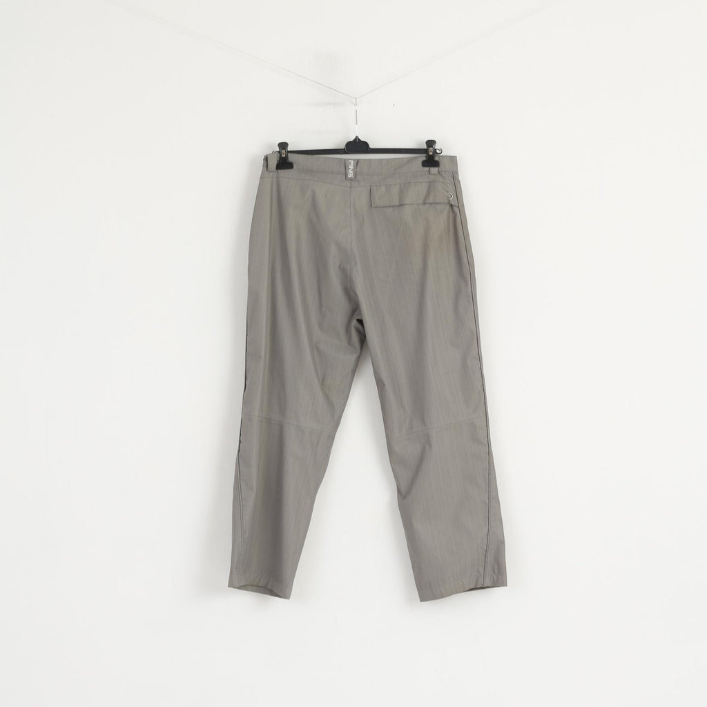 Ping Men W 36 L 29 Trousers Gray Striped Golf F3D Classic Straight Leg Pants