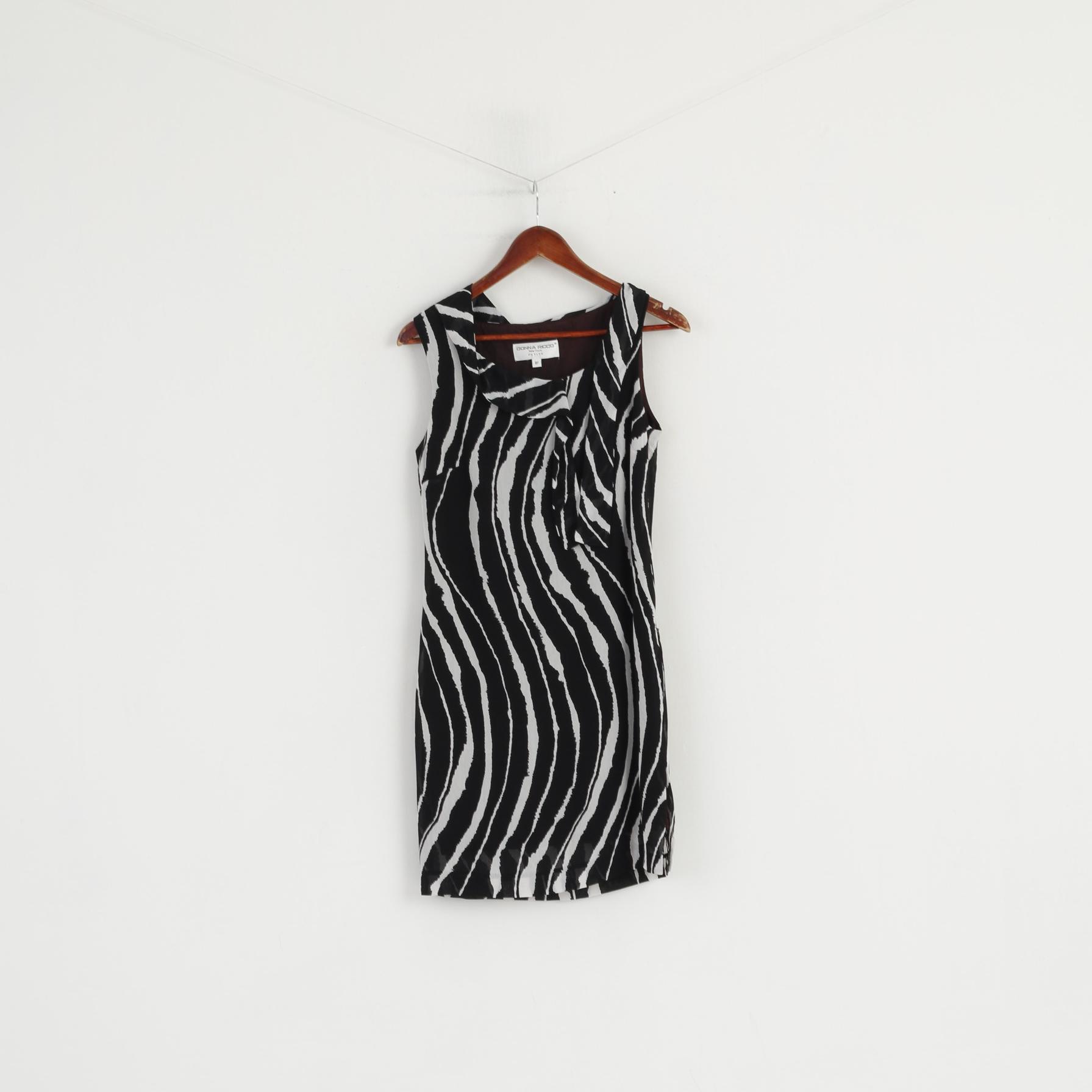 Donna Ricco New York Women 8P S Dress Black & White Petite Mini Cocktail
