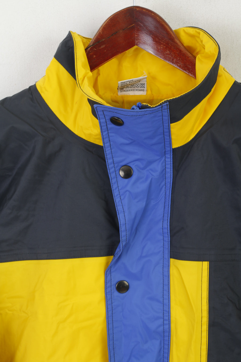 Formicula Boys 164 Jacket Blue Yellow Nylon Waterproof Hooded Reflective Top