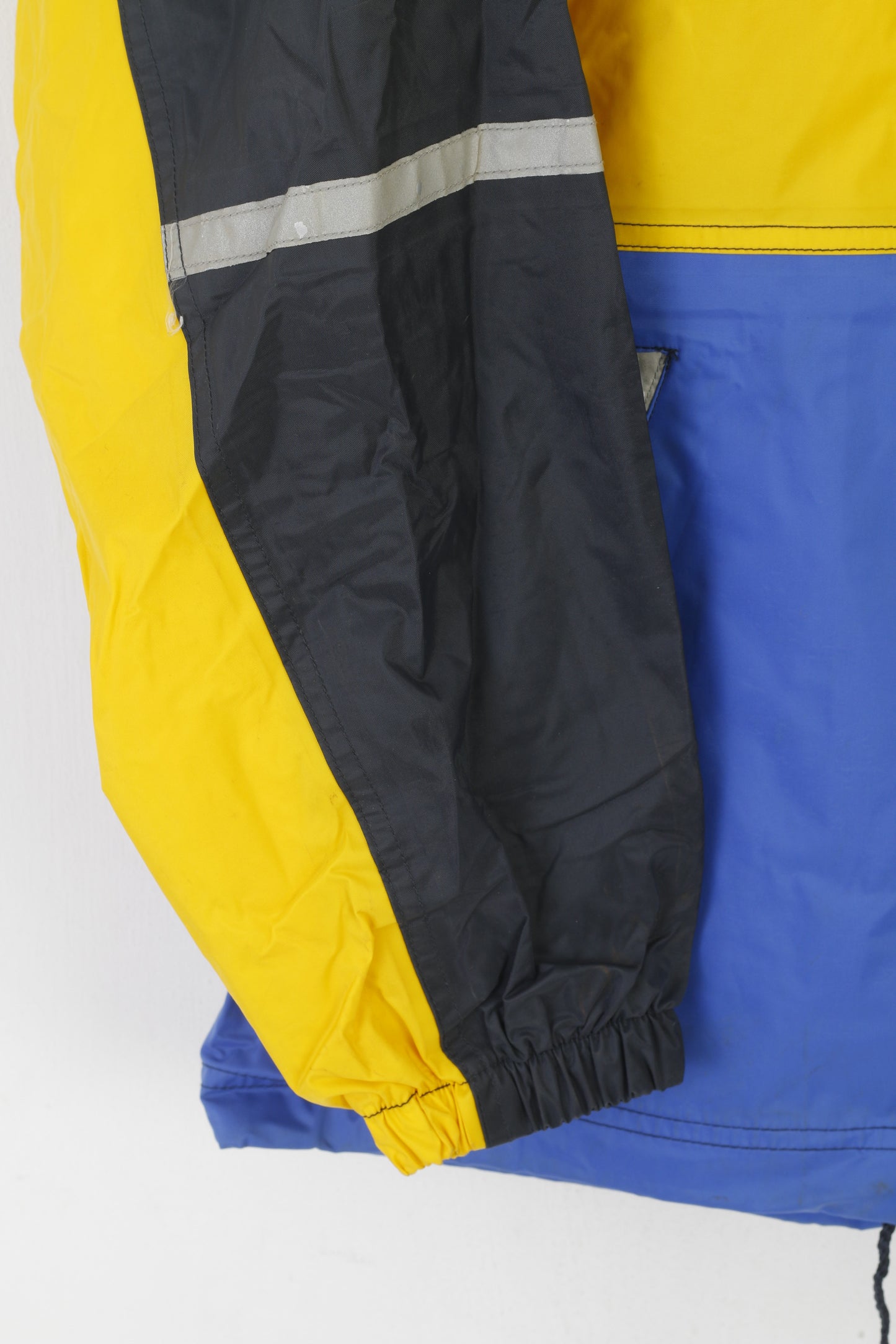Giacca Formicula Boys 164 Top riflettente con cappuccio impermeabile in nylon blu giallo
