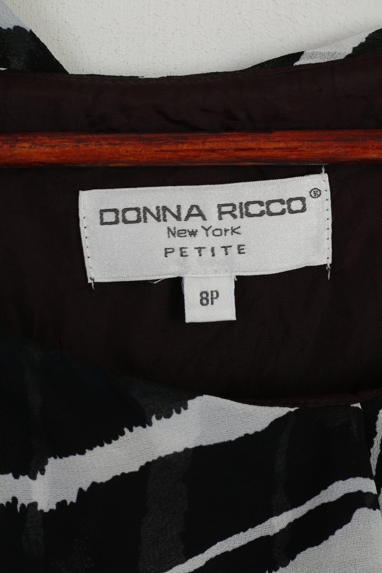 Donna Ricco New York Robe 8P S pour femme Noir et blanc Petite Mini Cocktail