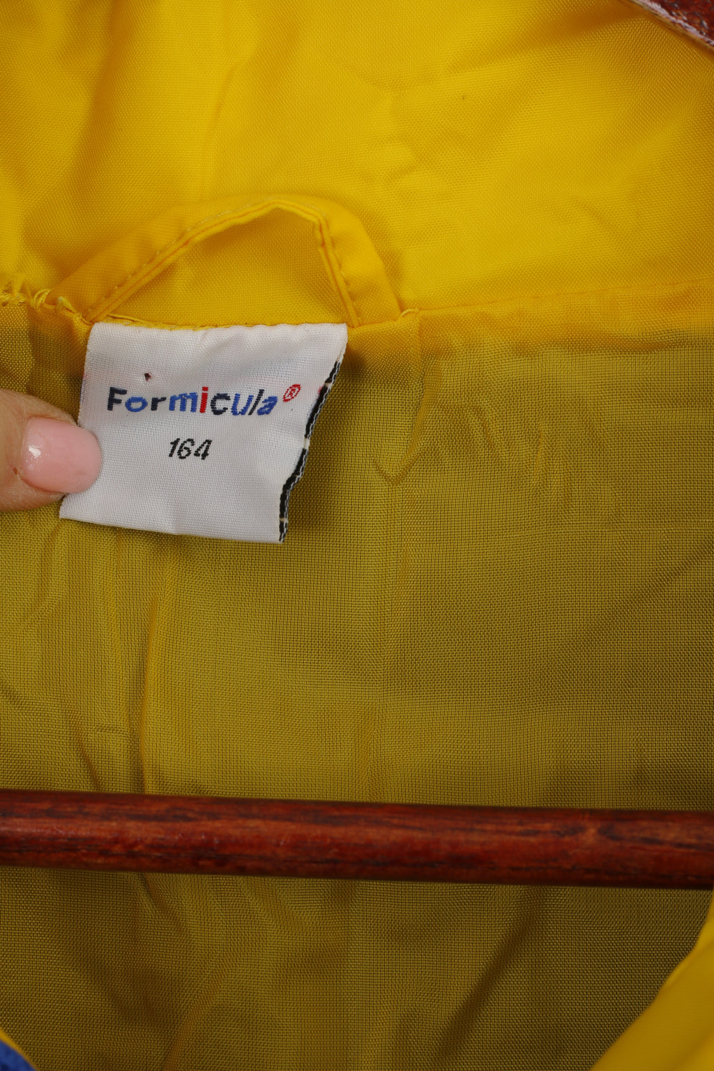 Formicula Boys 164 Jacket Blue Yellow Nylon Waterproof Hooded Reflective Top