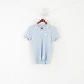 Pretty Green Men M (S) Polo Shirt Light Blue Cotton Dots Print Classic Top