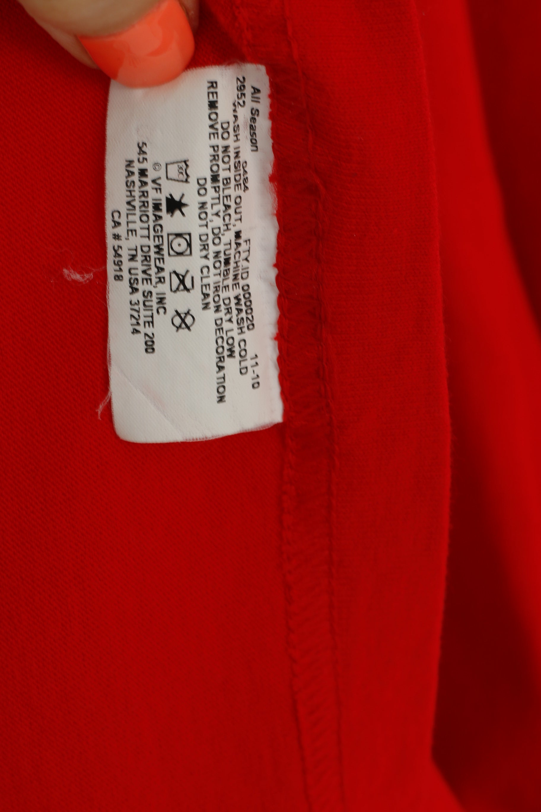 Majestic Men L Shirt Rouge Coton Phillies Baseball Phour Aces Haut à manches courtes