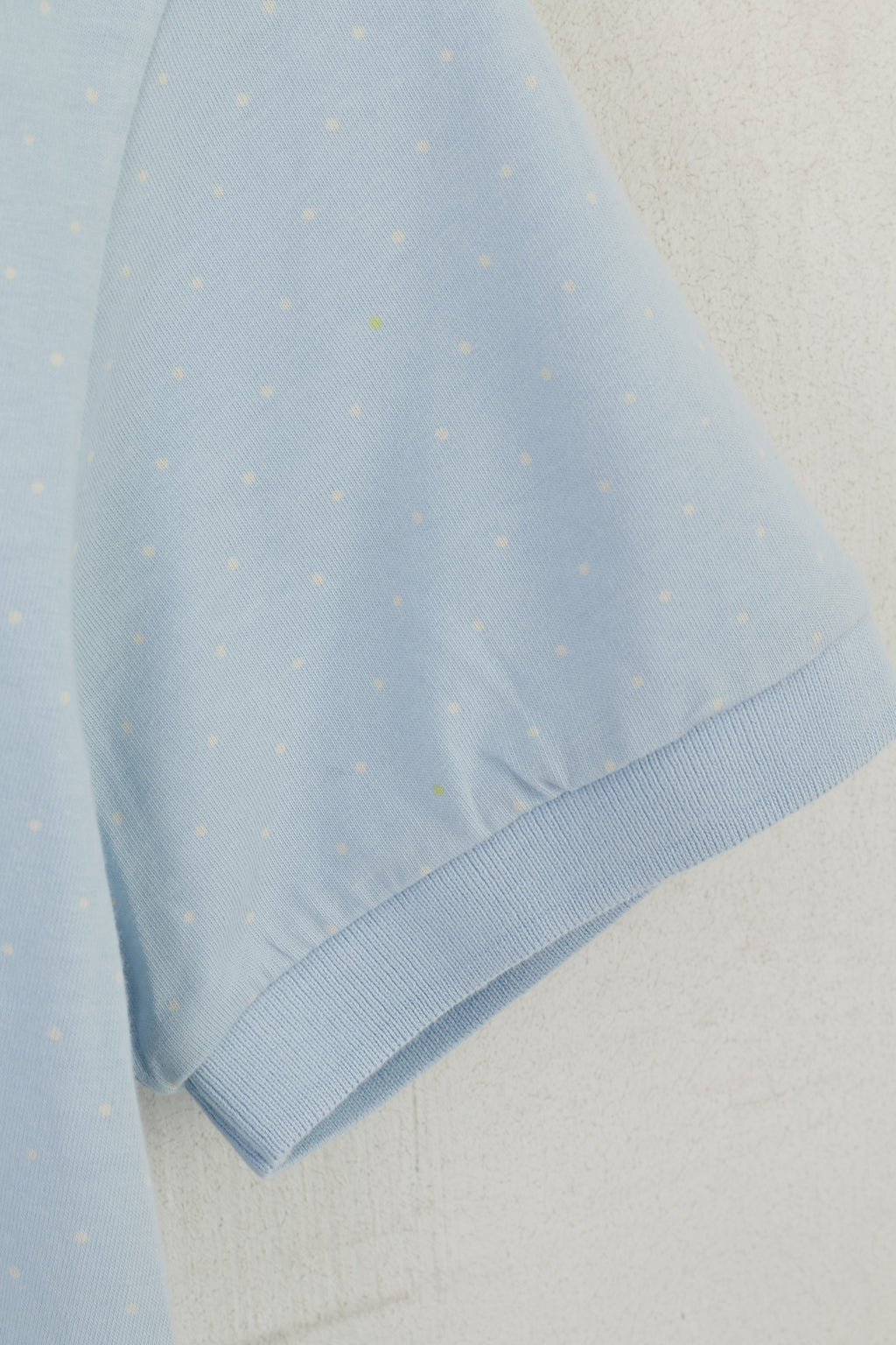 Pretty Green Men M (S) Polo Shirt Light Blue Cotton Dots Print Classic Top