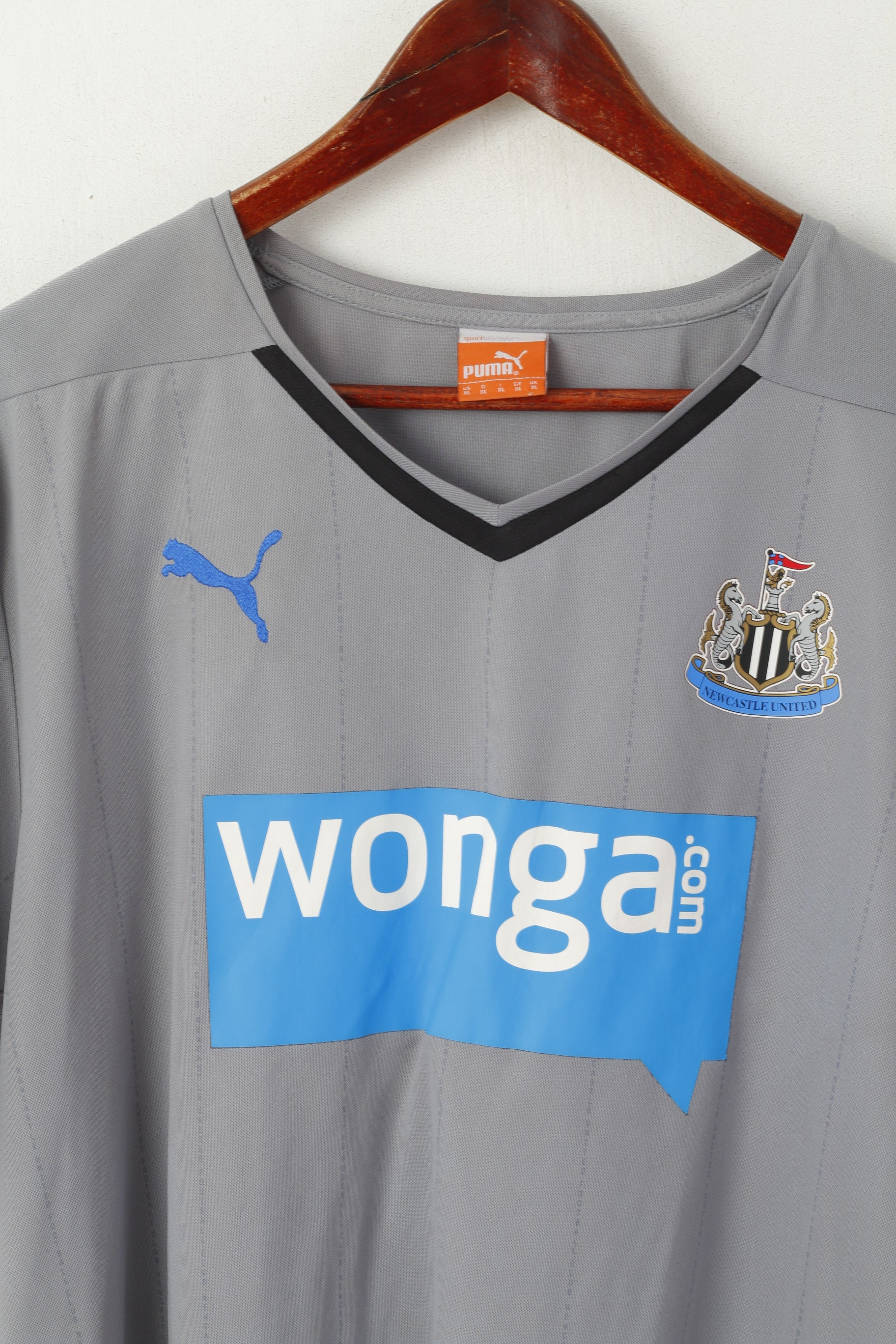 Puma NUFC Men XL Shirt Grey Newcastle United Football Club Sport Jersey Top