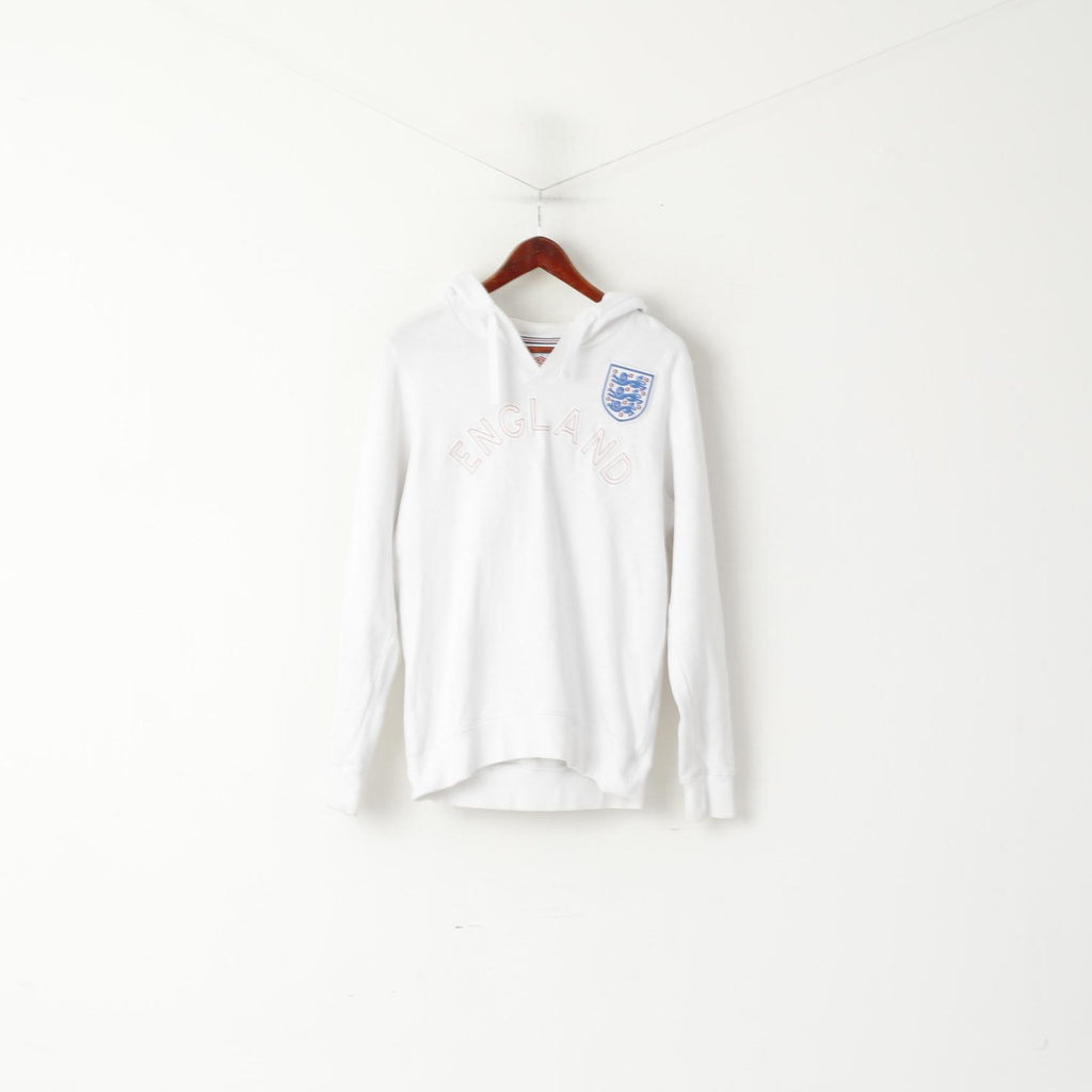 Umbro Women M Sweatshirt Blanc Coton Angleterre National Football Team Sweat à capuche