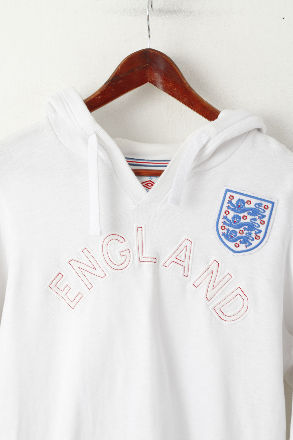 Umbro Women M Sweatshirt Blanc Coton Angleterre National Football Team Sweat à capuche