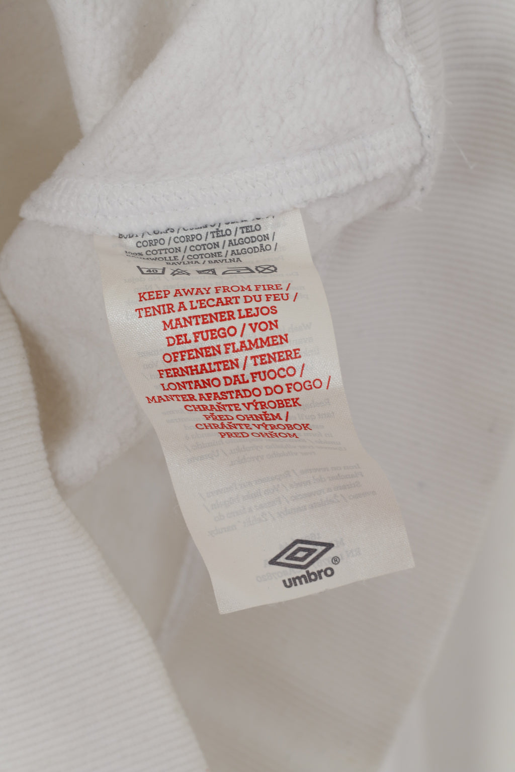 Umbro Women M Sweatshirt Blanc Coton Angleterre National Football Team Sweat à capuche