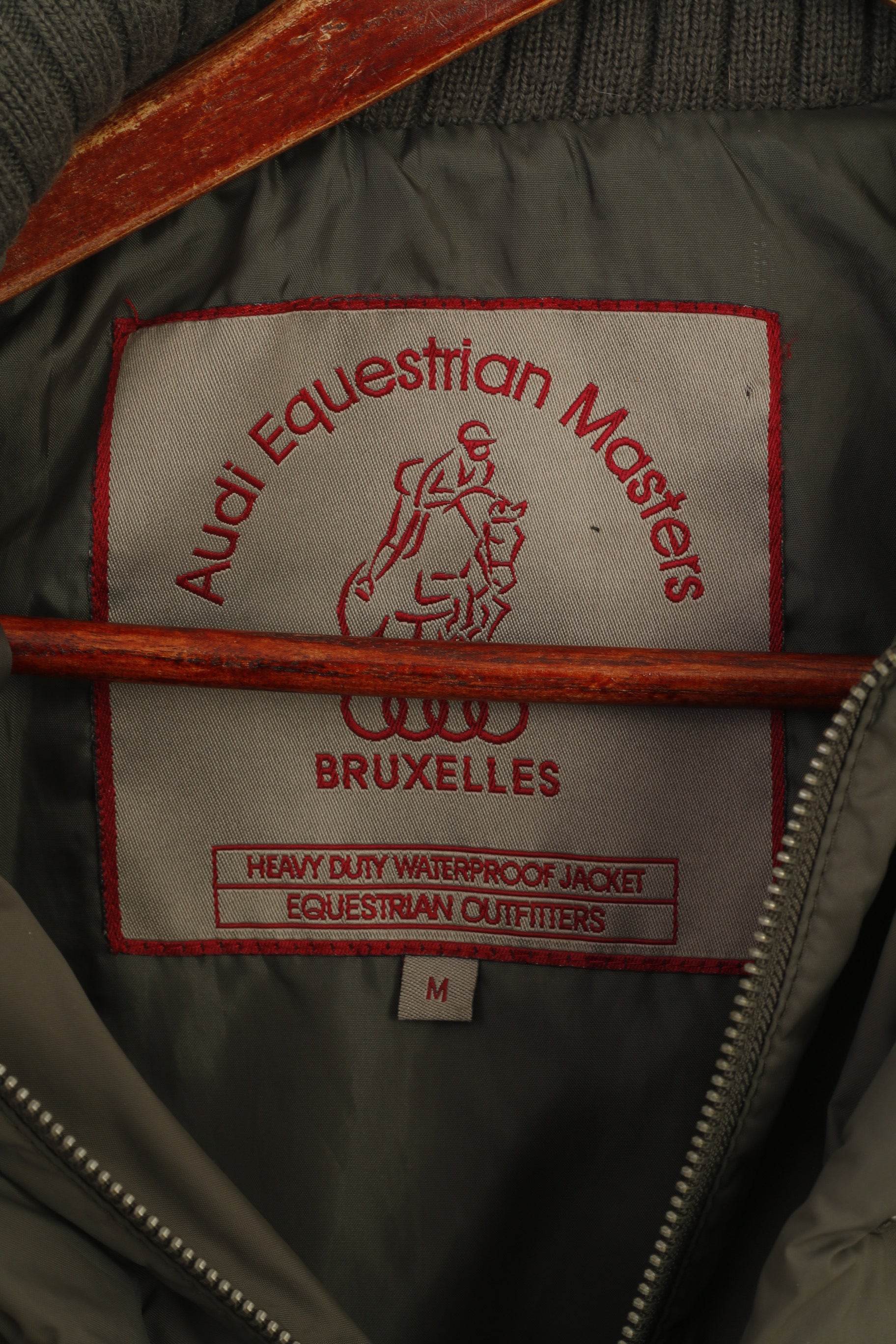 Giacca Audi Equestrian Masters da donna M color kaki imbottito in nylon impermeabile