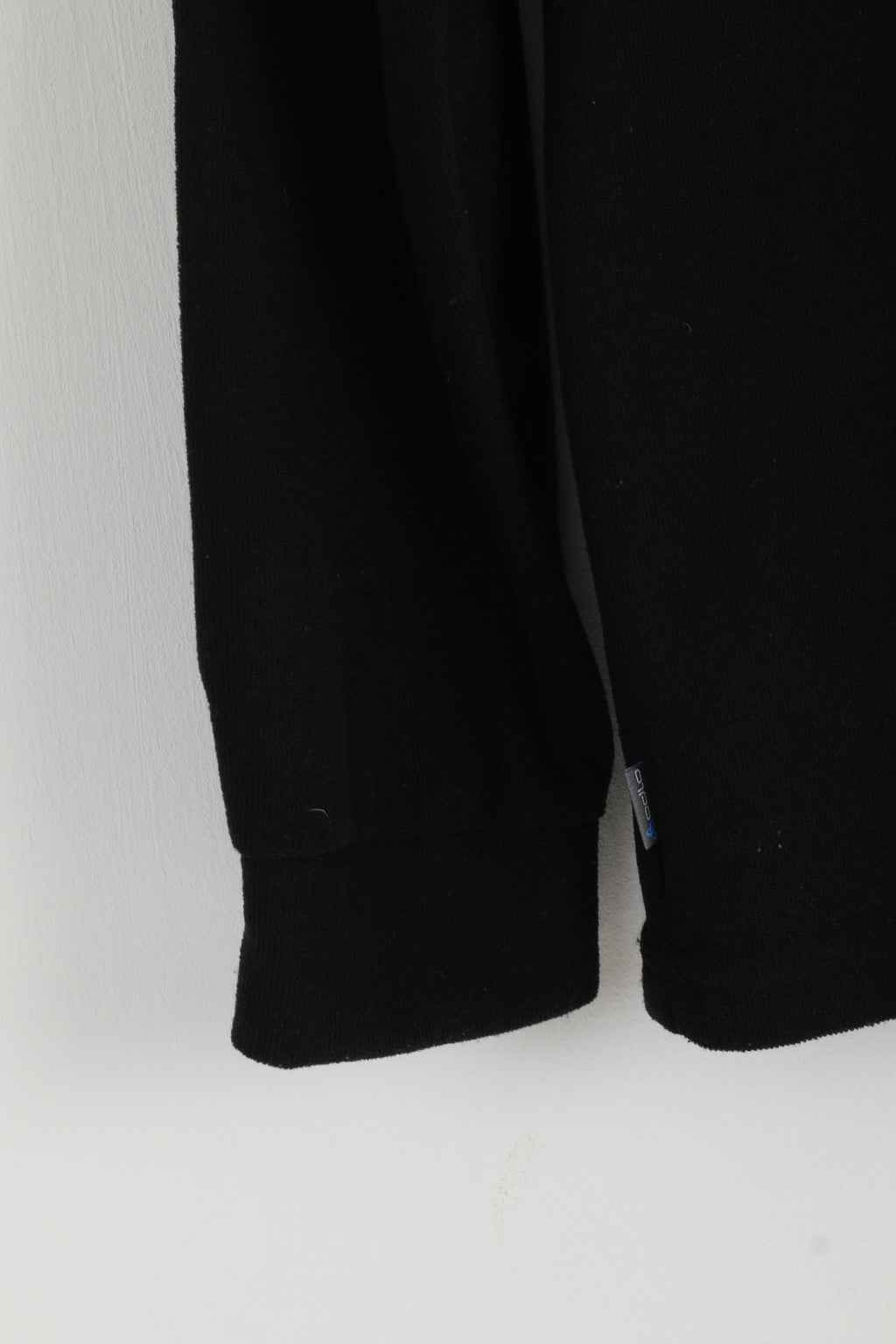 ODLO Men XL Fleece Top Black Stretch Zip Neck Long Sleeve Activewear Top