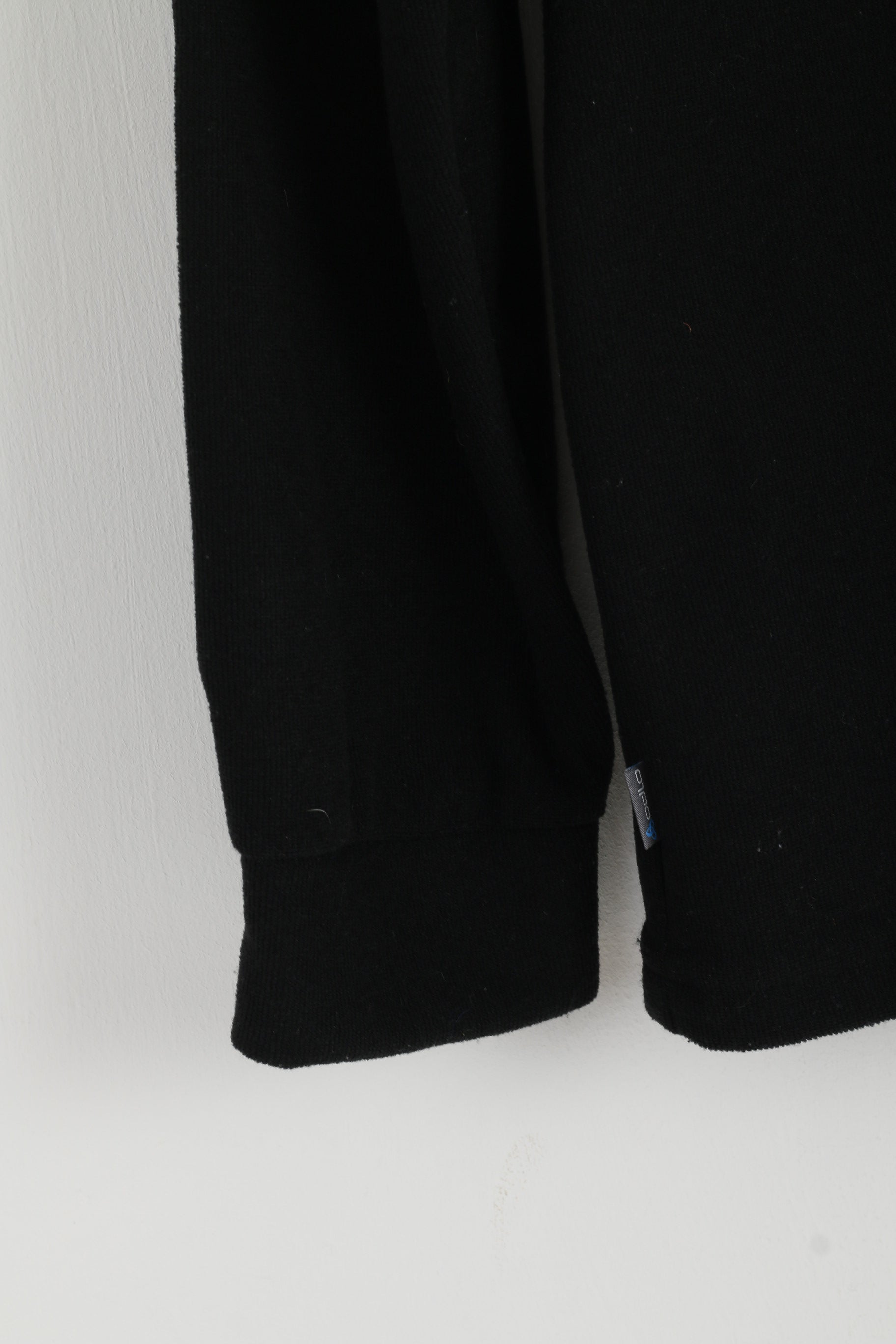 ODLO Men XL Fleece Top Black Stretch Zip Neck Long Sleeve Activewear Top