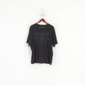 Maglietta DKNY da uomo XL a maniche corte elasticizzata in morbido cotone nero con logo grande