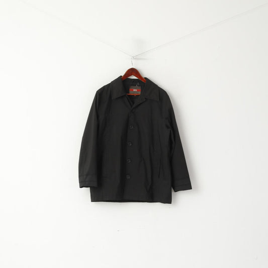 CECIL Men M Jacket Black Polyurethane Classic Logo Single Breasted Light Top
