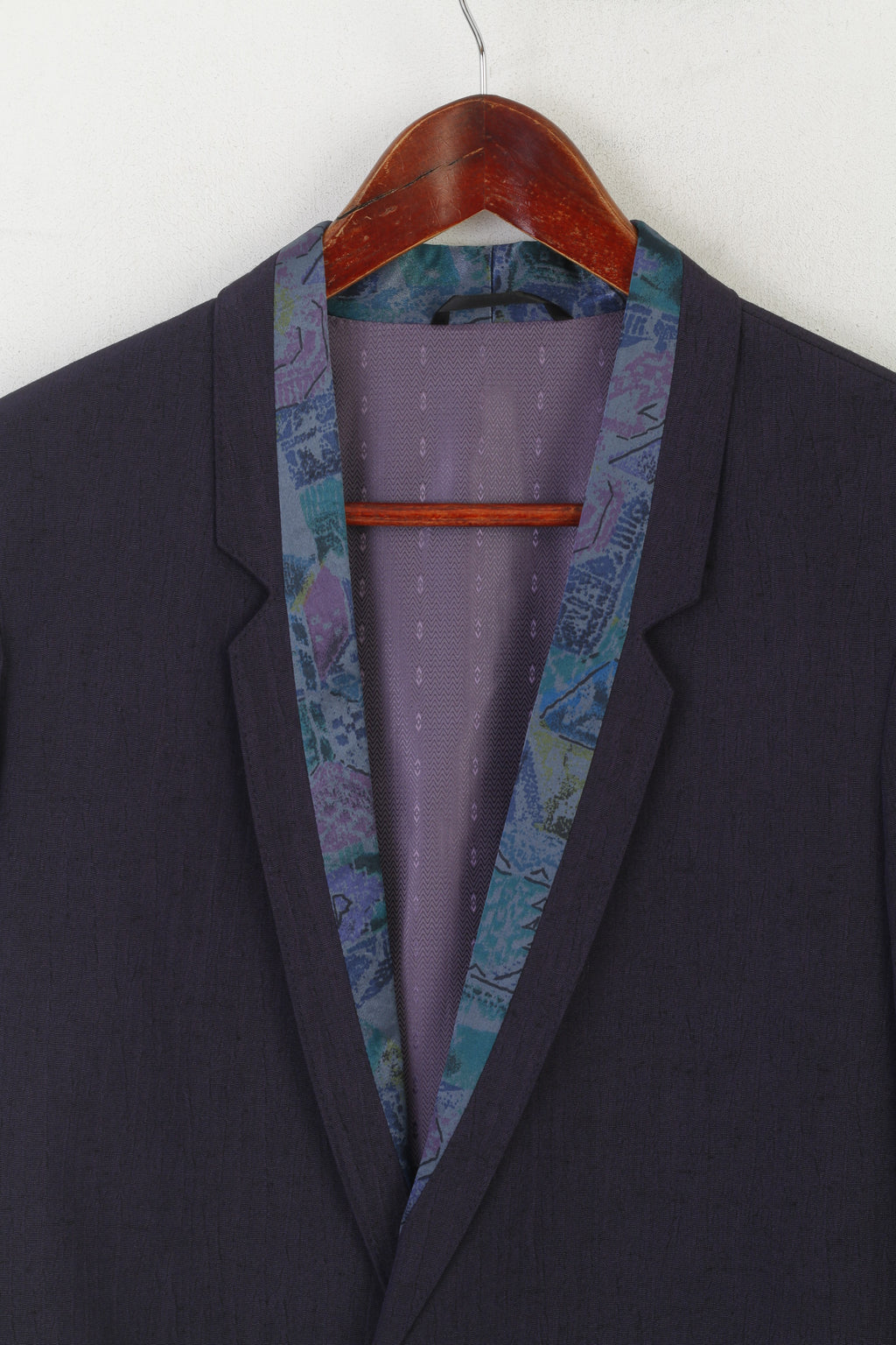 Vintage Boys 152 Blazer Purple Shiny Viscose Retro Disco Single Breasted Jacket