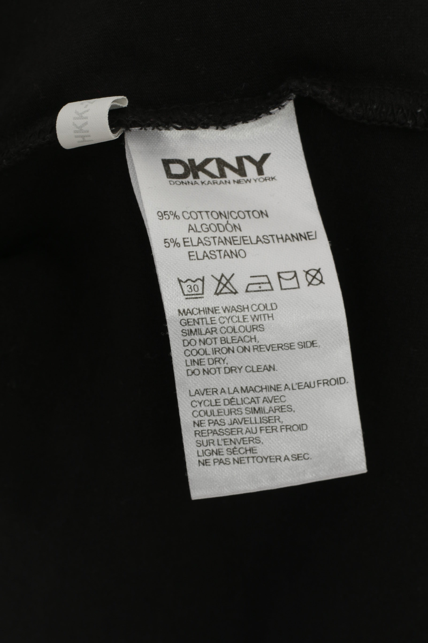 Maglietta DKNY da uomo XL a maniche corte elasticizzata in morbido cotone nero con logo grande