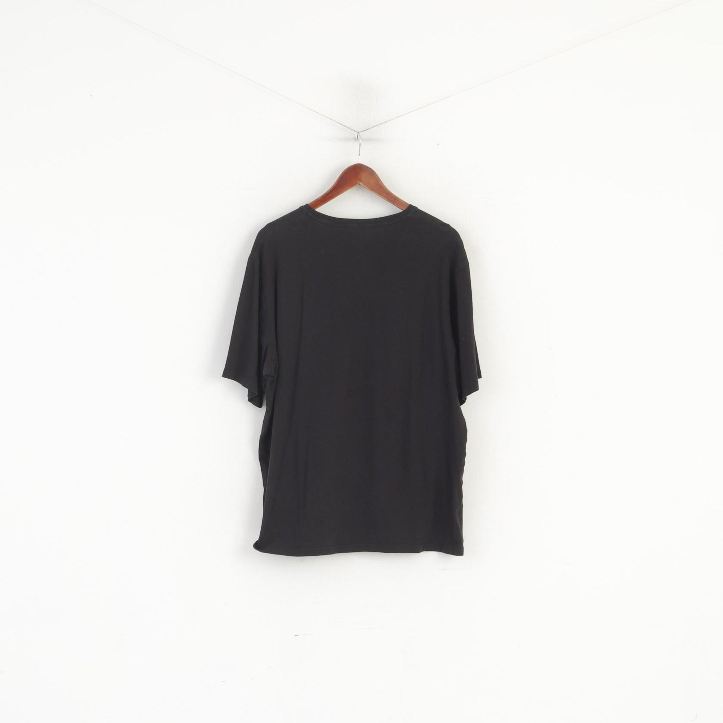 DKNY Men XL T- Shirt Black Cottopn Soft Big Logo Stretch Short Sleeve Top