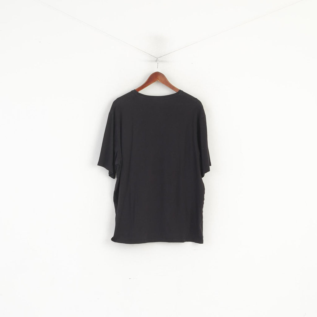 Maglietta DKNY da uomo XL a maniche corte elasticizzata in morbido cotone nero con logo grande