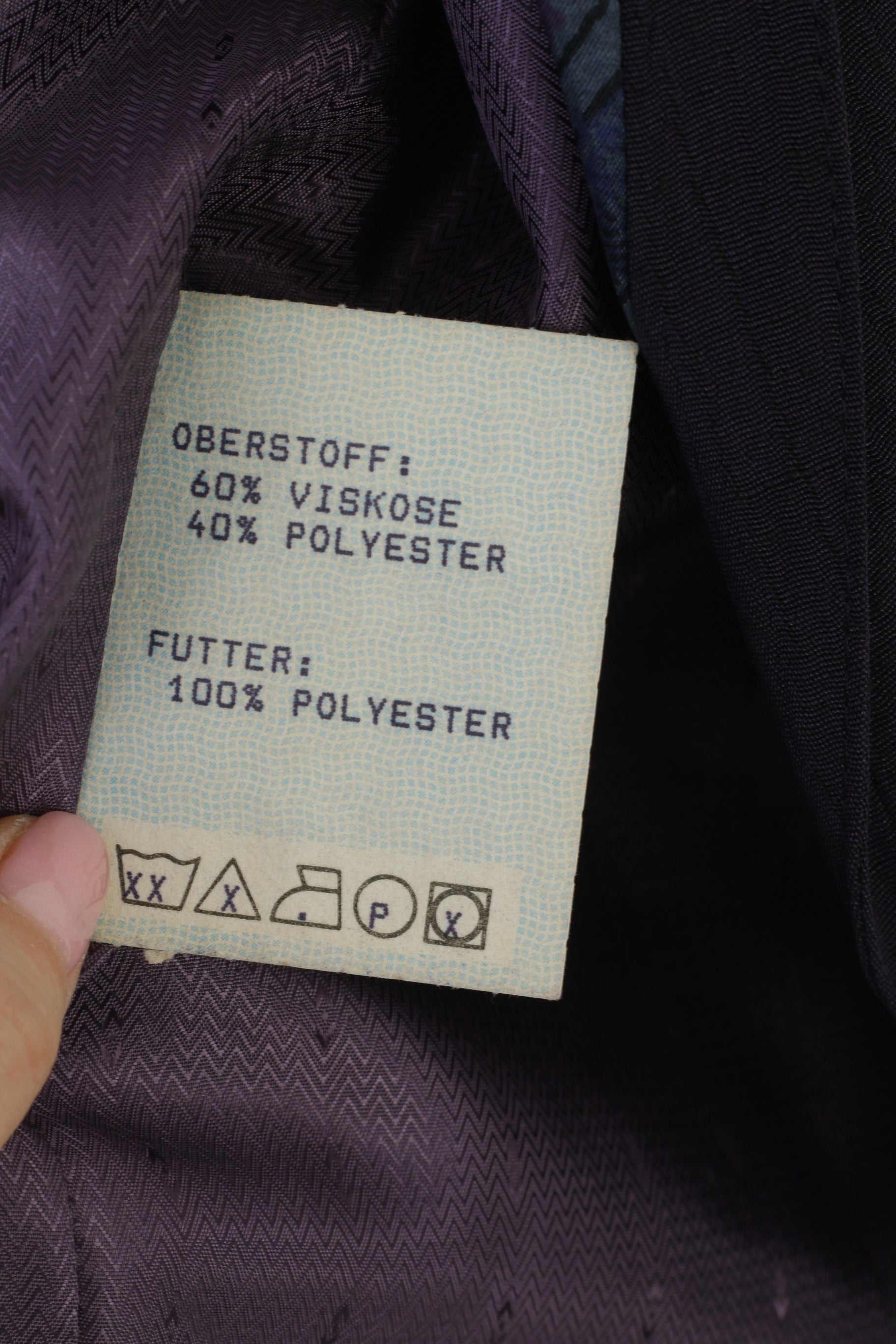 Vintage Boys 152 Blazer Violet Brillant Viscose Rétro Disco Veste Simple Boutonnage