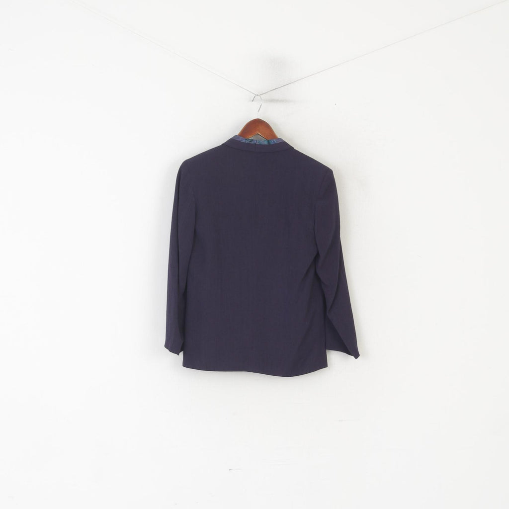 Vintage Boys 152 Blazer Purple Shiny Viscose Retro Disco Single Breasted Jacket