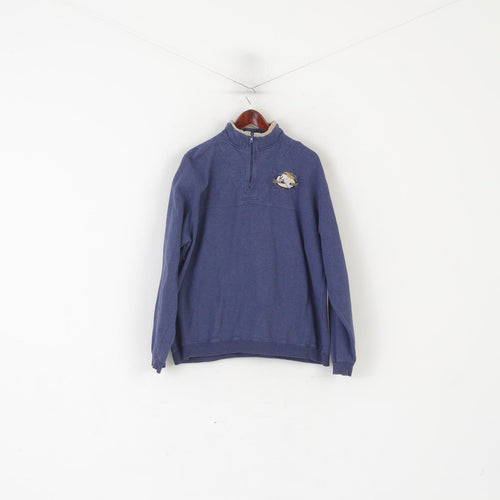Cabela's Men 2XL Sweatshirt Navy Cotton Vintage Duck Zip Neck Outdoor Top