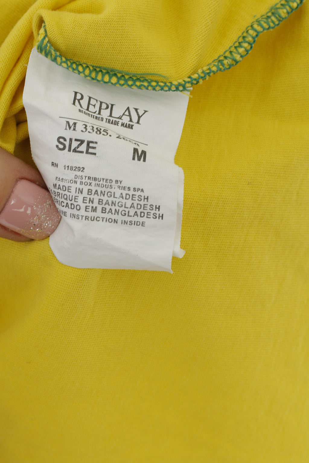 Replay Men M Shirt Jaune Graphique Coton Pretty Little Dog Crew Neck Top