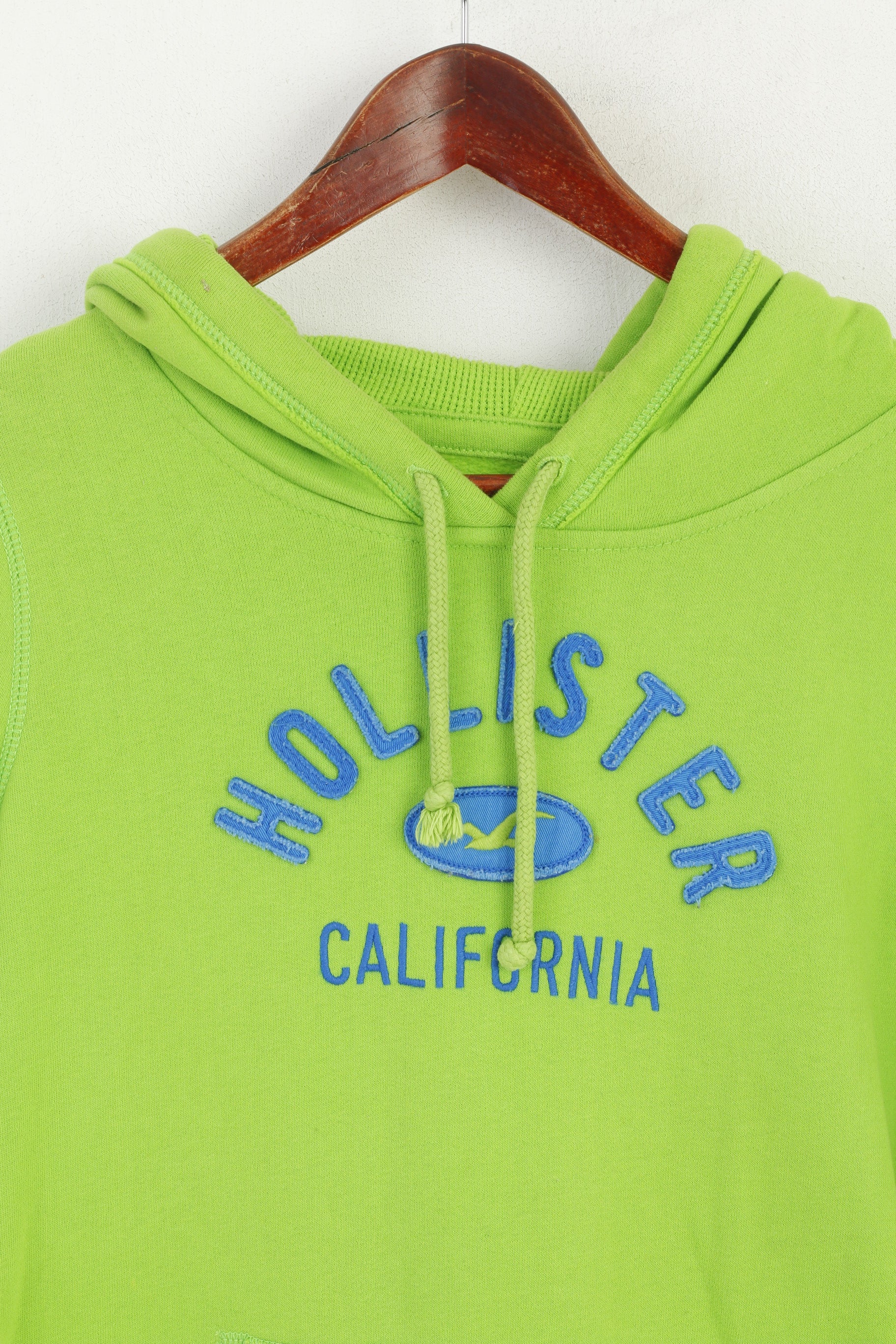 Felpa Hollister California Donna M (S) Felpa con cappuccio verde neon Top in cotone