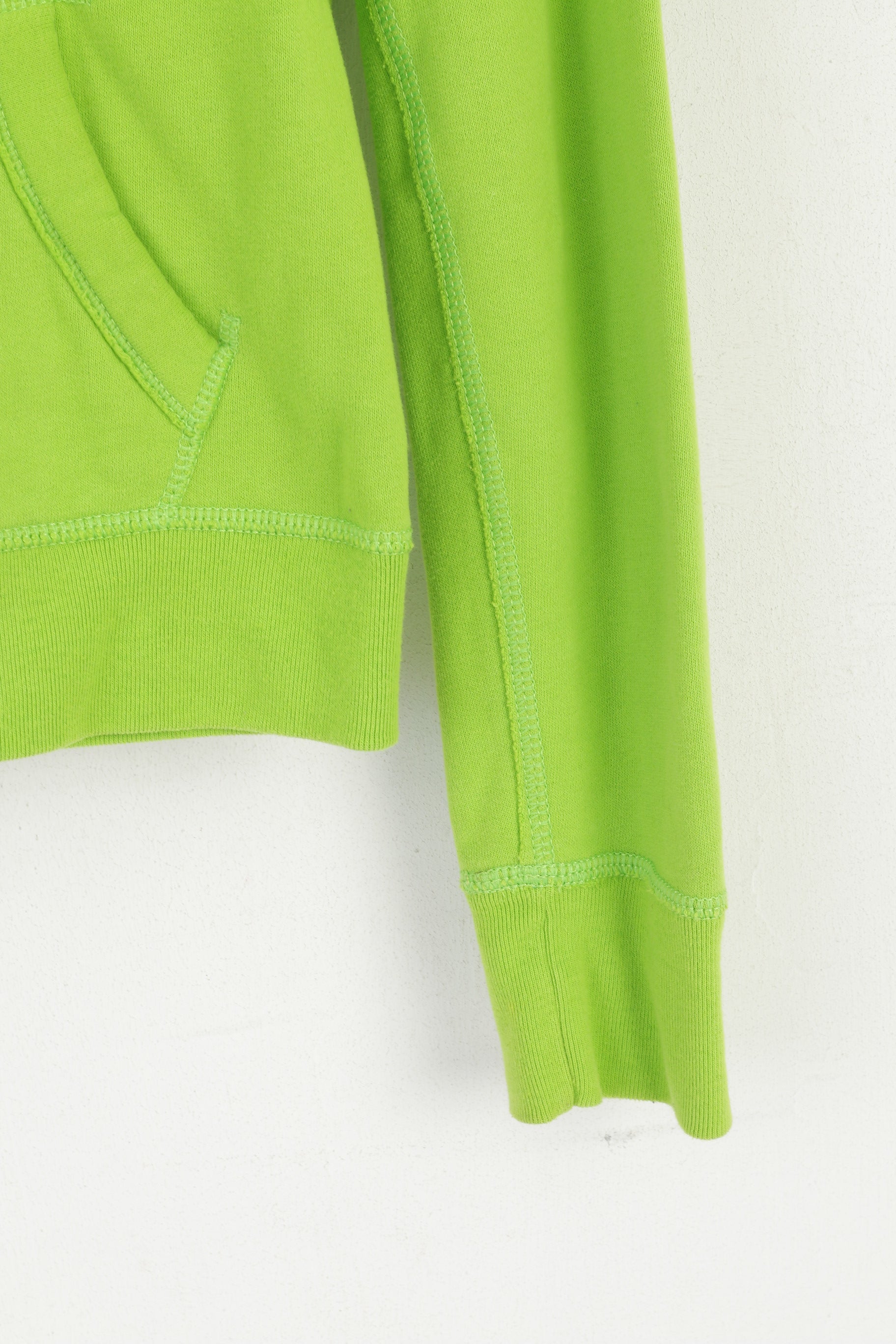 Felpa Hollister California Donna M (S) Felpa con cappuccio verde neon Top in cotone